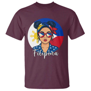 Philippines Girl Filipina T Shirt Flag Filipino Pride TS12 Maroon Print Your Wear