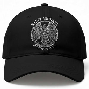 Saint Michael The Archangel Baseball Cap Defend Us In Battle Christian Faith TS12 Print Your Wear