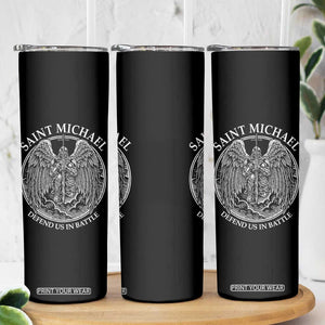 Saint Michael The Archangel Skinny Tumbler Defend Us In Battle Christian Faith TS12 Print Your Wear
