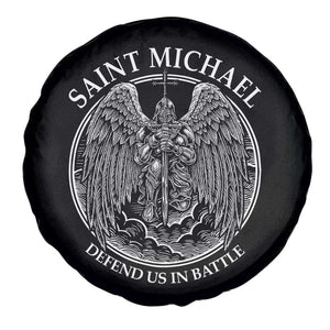 Saint Michael The Archangel Spare Tire Cover Defend Us In Battle Christian Faith TS12 Print Your Wear