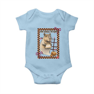 Halloween Capybara Baby Onesie Funny Too Chill To Boo TS12 Light Blue Print Your Wear