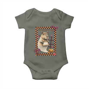 Halloween Capybara Baby Onesie Funny Too Chill To Boo TS12 Military Green Print Your Wear