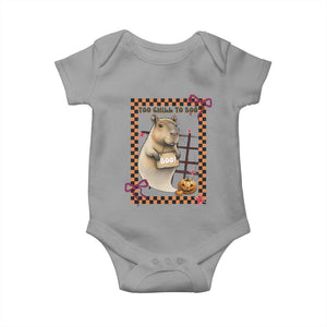 Halloween Capybara Baby Onesie Funny Too Chill To Boo TS12 Sport Gray Print Your Wear