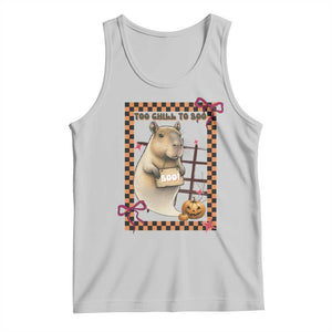 Halloween Capybara Tank Top Funny Too Chill To Boo TS12 Ash Print Your Wear