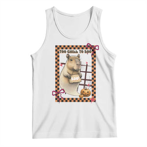 Halloween Capybara Tank Top Funny Too Chill To Boo TS12 White Print Your Wear