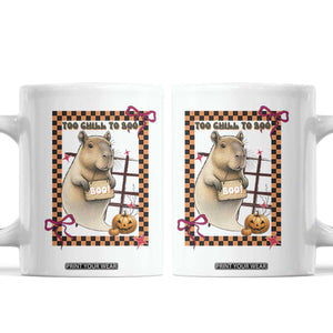 Halloween Capybara Coffee Mug Funny Too Chill To Boo TS12 White Print Your Wear