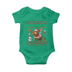 Funny Xmas Baby Onesie All I Want For Christmas Is A Capybara TS12 Irish Green Print Your Wear