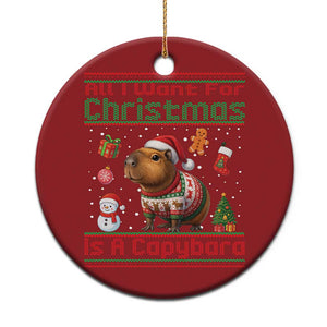 Funny Xmas Christmas Ornament All I Want For Christmas Is A Capybara TS12 Print Your Wear
