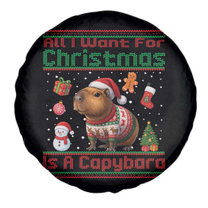 Funny Xmas Spare Tire Cover All I Want For Christmas Is A Capybara TS12 Print Your Wear