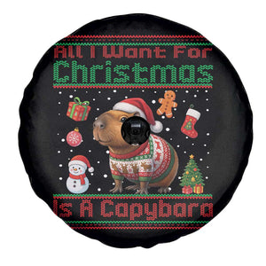 Funny Xmas Spare Tire Cover All I Want For Christmas Is A Capybara TS12 Print Your Wear