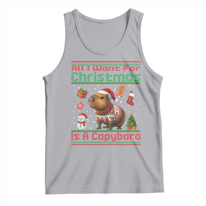 Funny Xmas Tank Top All I Want For Christmas Is A Capybara TS12 Athletic Heather Print Your Wear