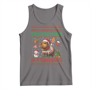 Funny Xmas Tank Top All I Want For Christmas Is A Capybara TS12 Deep Heather Print Your Wear