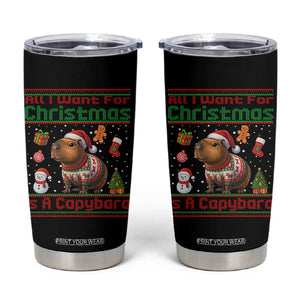 Funny Xmas Tumbler Cup All I Want For Christmas Is A Capybara TS12 Black Print Your Wear