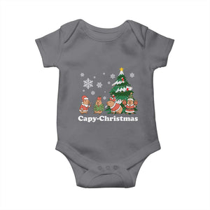 Christmas Capybara Baby Onesie Funny Capy Xmas Gift Idea TS12 Charcoal Print Your Wear