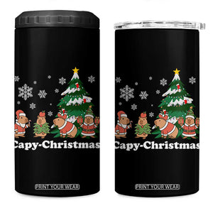Christmas Capybara 4 in 1 Can Cooler Tumbler Funny Capy Xmas Gift Idea TS12 One Size: 16 oz Black Print Your Wear