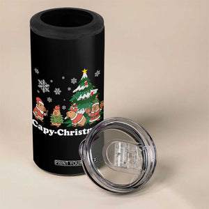Christmas Capybara 4 in 1 Can Cooler Tumbler Funny Capy Xmas Gift Idea TS12 Print Your Wear