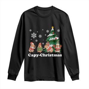Christmas Capybara Long Sleeve Shirt Funny Capy Xmas Gift Idea TS12 Black Print Your Wear
