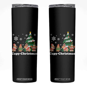 Christmas Capybara Skinny Tumbler Funny Capy Xmas Gift Idea TS12 Black Print Your Wear