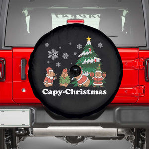 Christmas Capybara Spare Tire Cover Funny Capy Xmas Gift Idea TS12 Black Print Your Wear