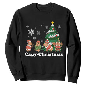 Christmas Capybara Sweatshirt Funny Capy Xmas Gift Idea TS12 Black Print Your Wear