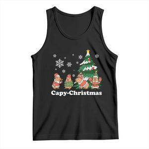 Christmas Capybara Tank Top Funny Capy Xmas Gift Idea TS12 Black Print Your Wear