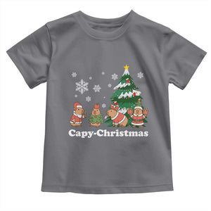 Christmas Capybara Toddler T Shirt Funny Capy Xmas Gift Idea TS12 Charcoal Print Your Wear