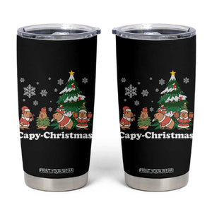 Christmas Capybara Tumbler Cup Funny Capy Xmas Gift Idea TS12 Black Print Your Wear