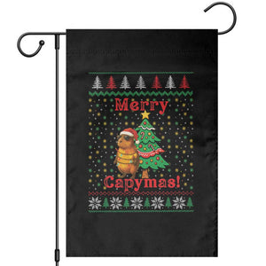 Funny Merry Capymas Garden Flag Capybara Christmas Party TS12 Black Print Your Wear