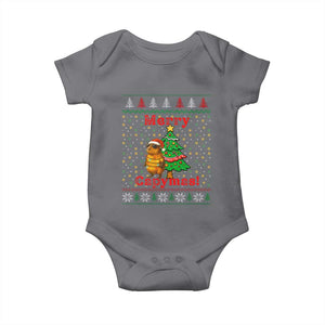 Funny Merry Capymas Baby Onesie Capybara Christmas Party TS12 Charcoal Print Your Wear