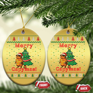 Funny Merry Capymas Christmas Ornament Capybara Xmas Party TS12 Oval Gold Print Your Wear