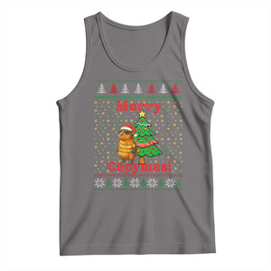 Funny Merry Capymas Tank Top Capybara Christmas Party TS12 Deep Heather Print Your Wear
