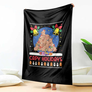 Capybara Christmas Tree Throw Blanket Funny Capy Holidays Gift TS12 Print Your Wear