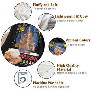 Capybara Christmas Tree Throw Blanket Funny Capy Holidays Gift TS12 Print Your Wear