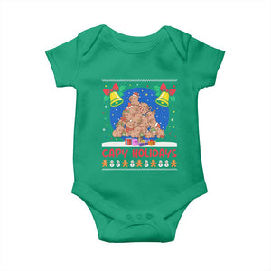 Capybara Christmas Tree Baby Onesie Funny Capy Holidays Gift TS12 Irish Green Print Your Wear