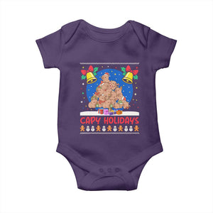 Capybara Christmas Tree Baby Onesie Funny Capy Holidays Gift TS12 Purple Print Your Wear