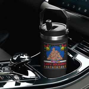 Capybara Christmas Tree Flip Straw Tumbler Funny Capy Holidays Gift TS12 Print Your Wear