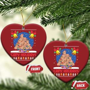 Capybara Xmas Tree Christmas Ornament Funny Capy Holidays Gift TS12 Heart Red Print Your Wear