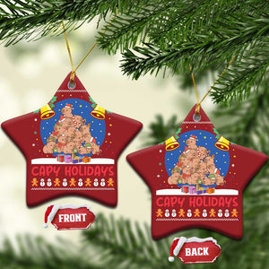 Capybara Xmas Tree Christmas Ornament Funny Capy Holidays Gift TS12 Star Red Print Your Wear