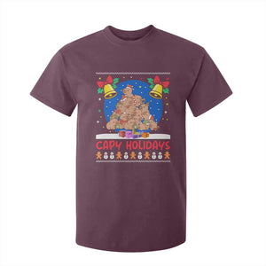 Capybara Christmas Tree T Shirt For Kid Funny Capy Holidays Gift TS12 Maroon Print Your Wear