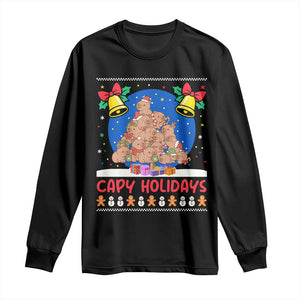 Capybara Christmas Tree Long Sleeve Shirt Funny Capy Holidays Gift TS12 Black Print Your Wear