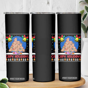 Capybara Christmas Tree Skinny Tumbler Funny Capy Holidays Gift TS12 Print Your Wear