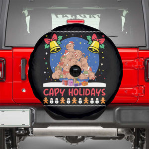 Capybara Christmas Tree Spare Tire Cover Funny Capy Holidays Gift TS12 Black Print Your Wear