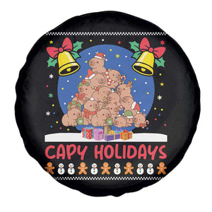 Capybara Christmas Tree Spare Tire Cover Funny Capy Holidays Gift TS12 Print Your Wear