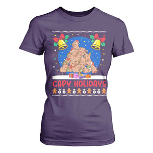 Capybara Christmas Tree T Shirt For Women Funny Capy Holidays Gift TS12 Purple Print Your Wear