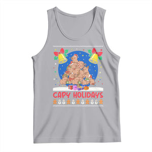 Capybara Christmas Tree Tank Top Funny Capy Holidays Gift TS12 Athletic Heather Print Your Wear