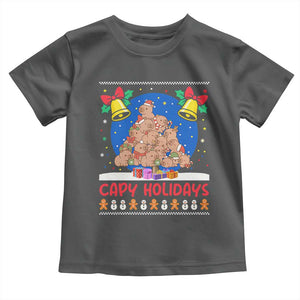 Capybara Christmas Tree Toddler T Shirt Funny Capy Holidays Gift TS12 Dark Heather Print Your Wear