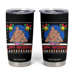 Capybara Christmas Tree Tumbler Cup Funny Capy Holidays Gift TS12 Black Print Your Wear
