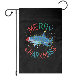 Christmas Shark Garden Flag Funny Merry Sharkmas Xmas Gift TS12 Black Print Your Wear