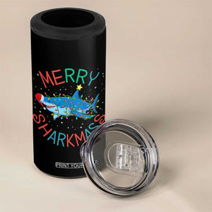 Christmas Shark 4 in 1 Can Cooler Tumbler Funny Merry Sharkmas Xmas Gift TS12 Print Your Wear