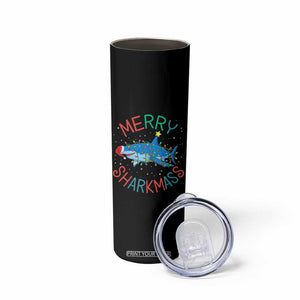 Christmas Shark Skinny Tumbler Funny Merry Sharkmas Xmas Gift TS12 Print Your Wear